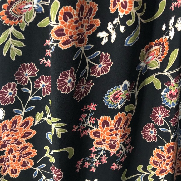 Vince Camuto Women's Floral Rich Black Off The Grid Peasant Mini Dress Size L - Picture 12 of 12